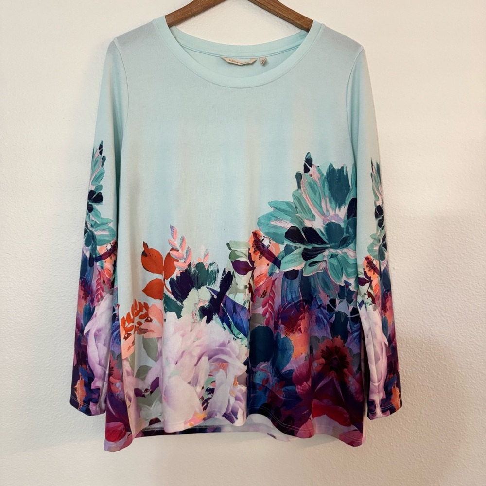 Soft Surroundings colorful floral tunic size large